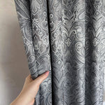 Curtains fabric gray Paisley 