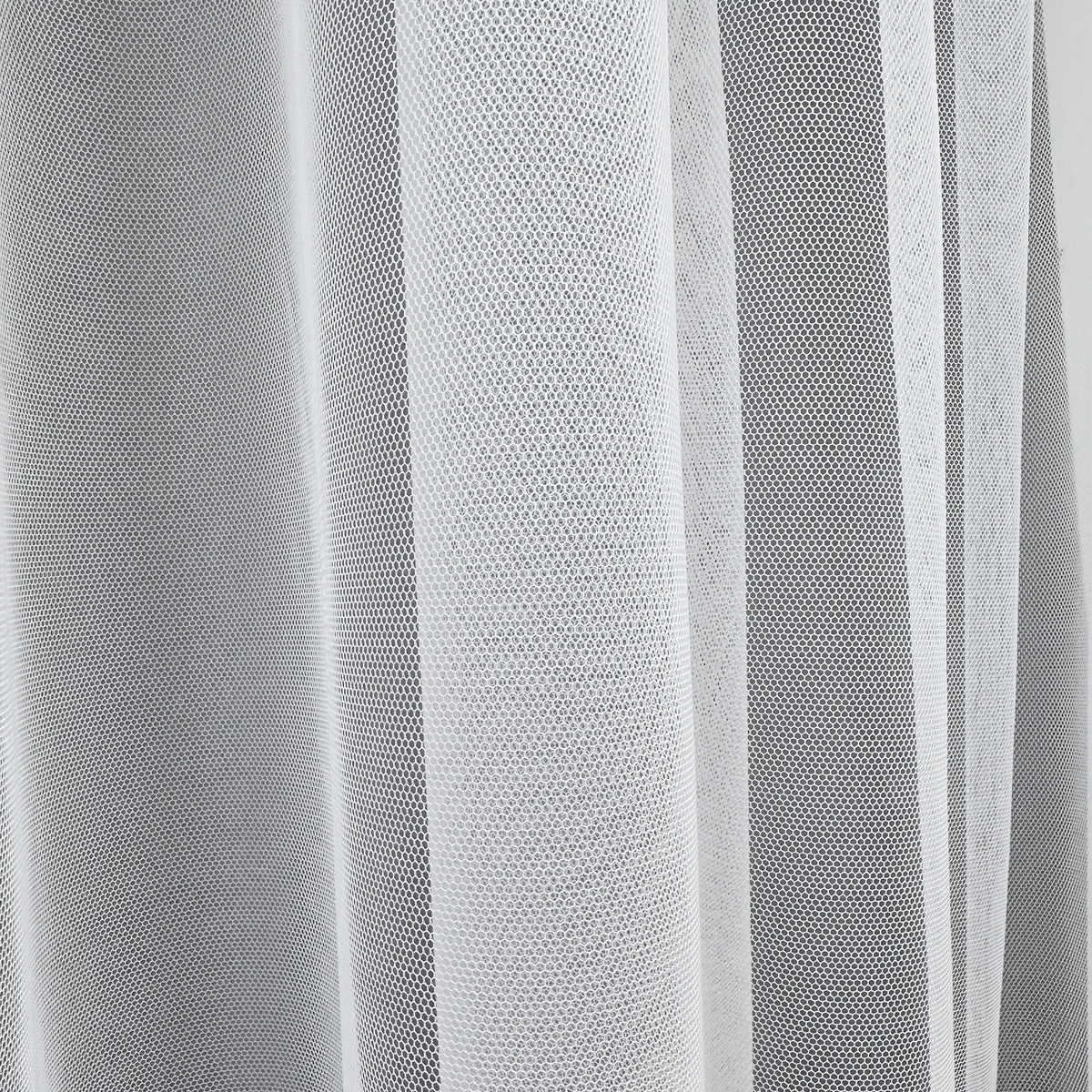 Tulle Curtains from White Fatin Fabric - Custom Semi Sheer Voile Curtains