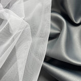 Tulle Curtains from White Fatin Fabric
