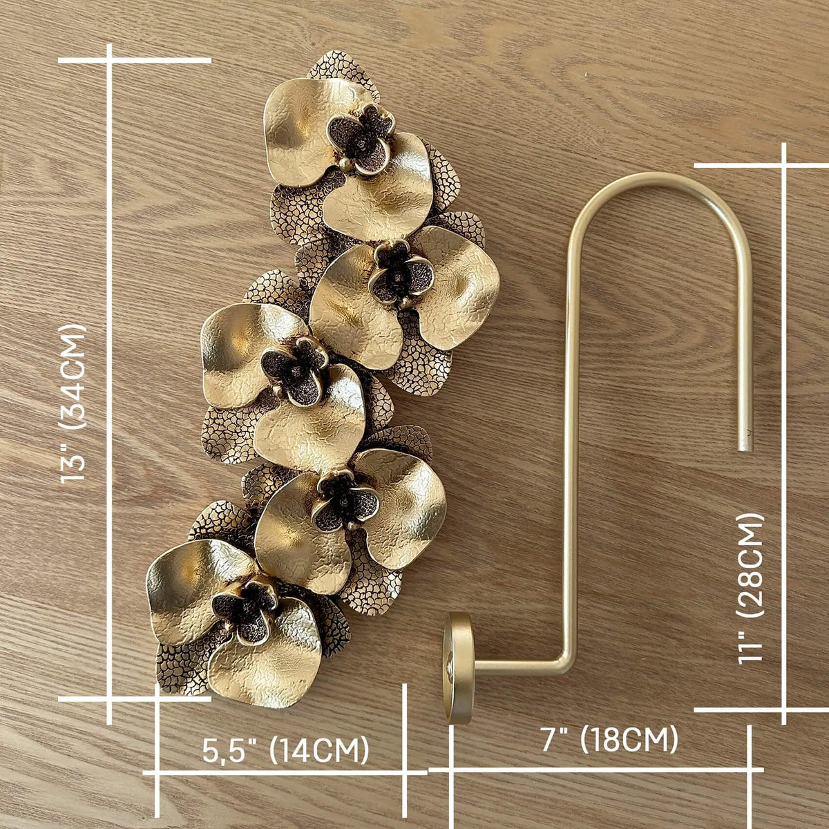 Orchid Leaf Curtain Holdbacks Antique Gold for curtains