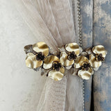 Orchid Leaf Curtain Holdbacks Antique Gold for curtains