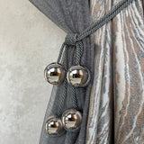 Curtain Holdback with Silver Mirrored Balls