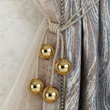 Curtain Holdback with Golden Mirrored Balls