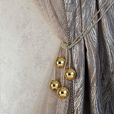 Curtain Holdback with Golden Mirrored Balls