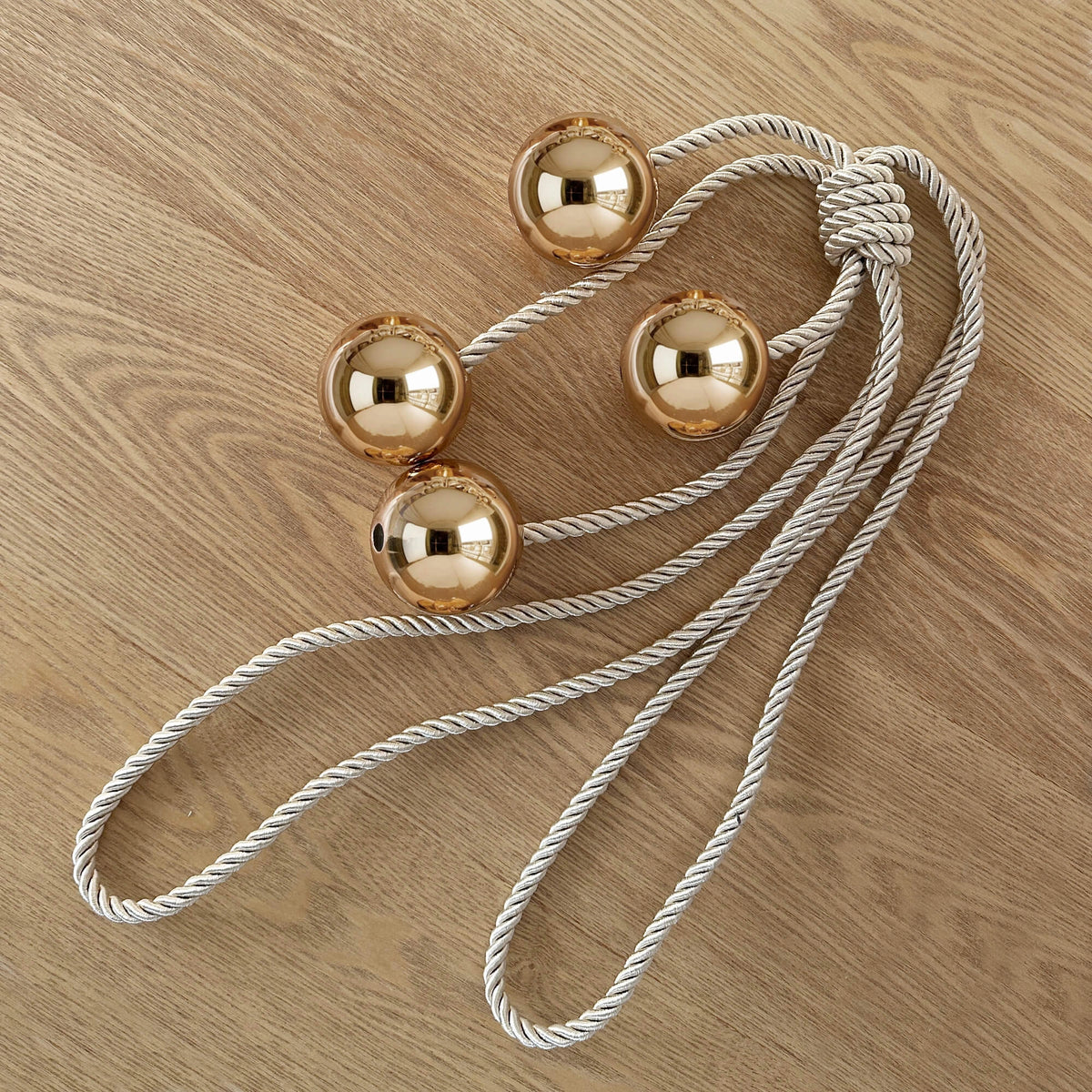 Curtain Holdback with Golden Mirrored Balls
