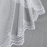 Lace Sheer Curtains with Embroidered Bottom, Snow White, European Design