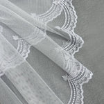 Lace Sheer Curtains with Embroidered Bottom, Snow White