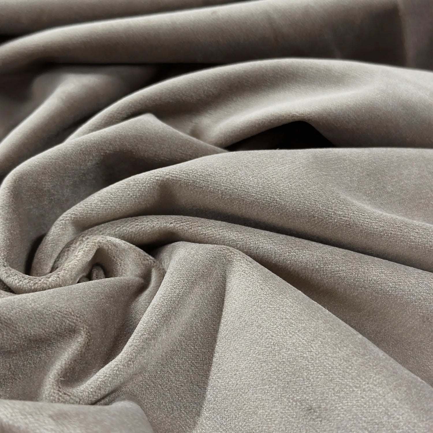 Fabric for Panel Curtains Velvet Taupe Beige