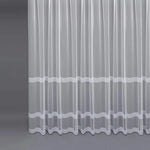 Lace Curtains Striped Elegant in Classic Style, Custom Modern White Embroidered Tulle