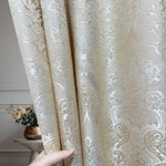 Jacquard Curtains Ivory Beige for Luxury Bedroom, Custom Damask Patterned 