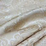 Jacquard Curtains Ivory Beige for Luxury Bedroom, Custom Damask Patterned 