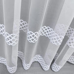 Lace Curtains Striped Elegant in Classic Style, Custom Modern White Embroidered Tulle