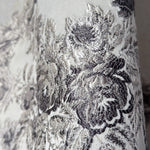 Luxury silver gray Victorian damask jacquard curtains with floral pattern and elegant textured fabric