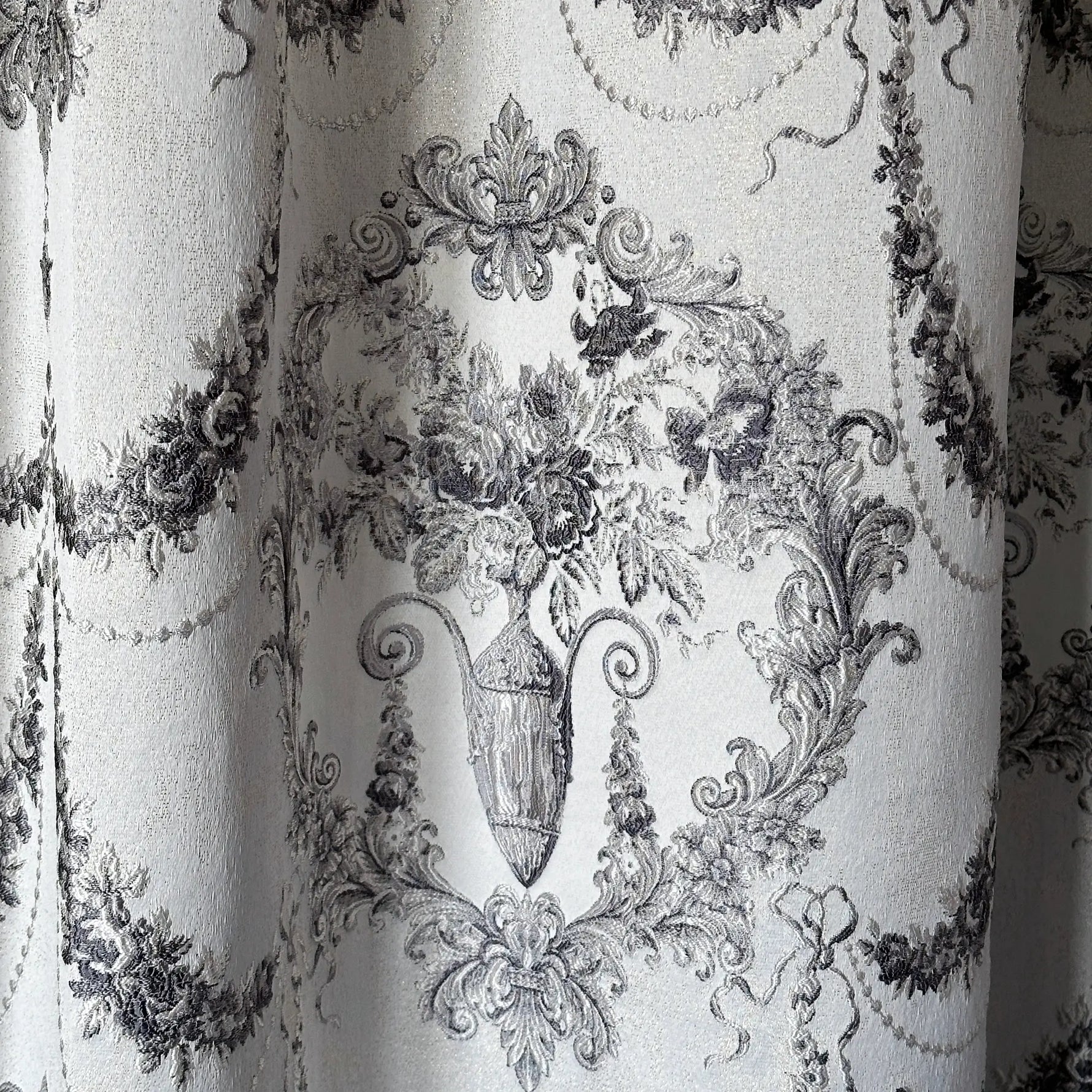 Custom Silver Gray Luxury French Country Shower Curtains 