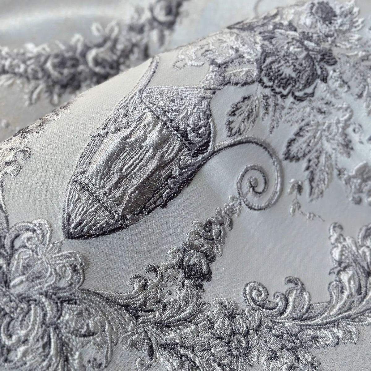 Custom Silver Gray Luxury French Country Shower Curtains 