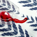 Cotton Wipeable Tablecloth, Blue Floral Waterproof 