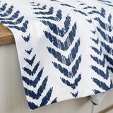 Cotton Wipeable Tablecloth, Blue Leaf Waterproof 