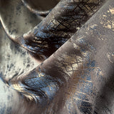 Сurtains Abstract Patterned, Custom Made for Modern Window Decor, Brown Gray with Blue Accents