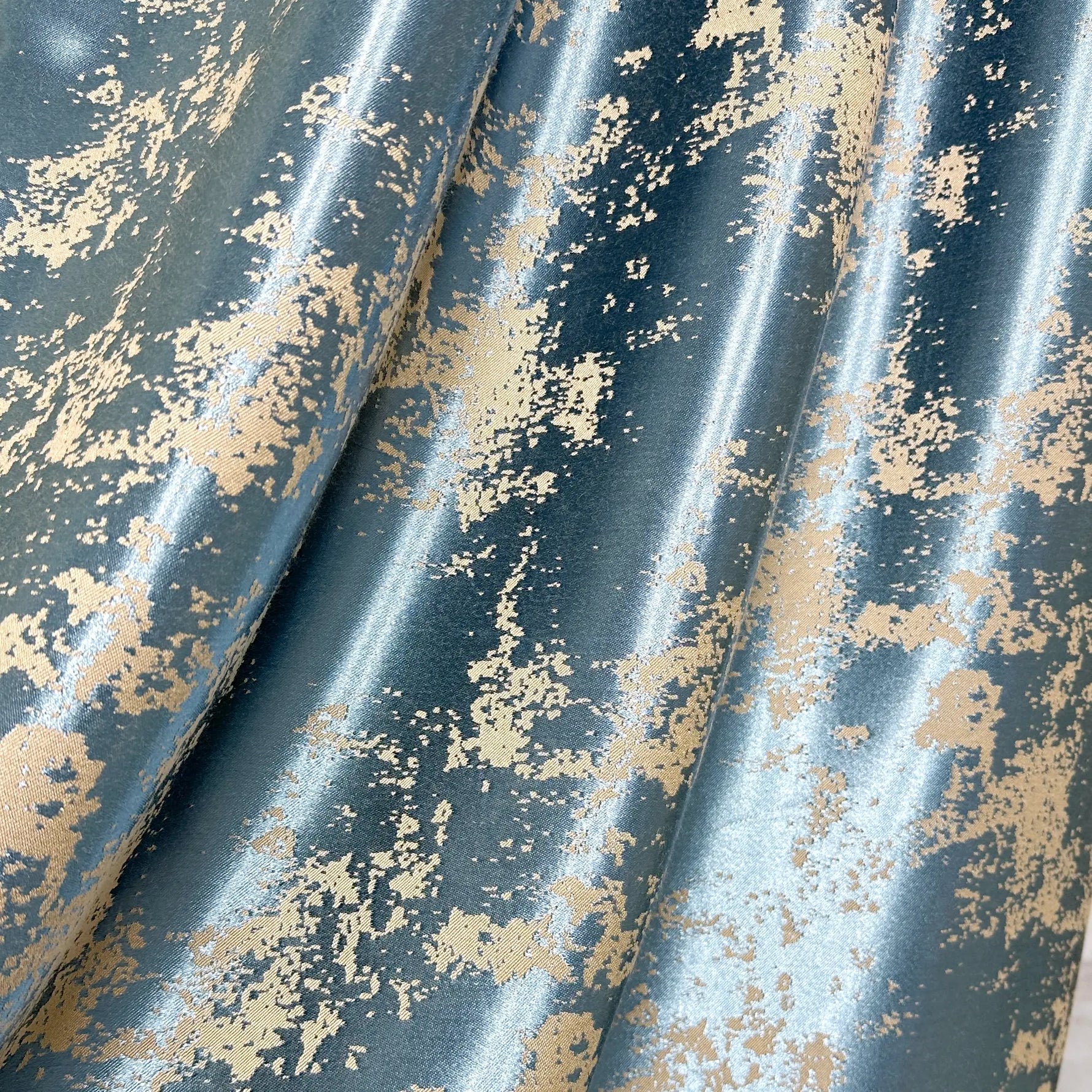 Curtains Modern Blue Gold Patterned