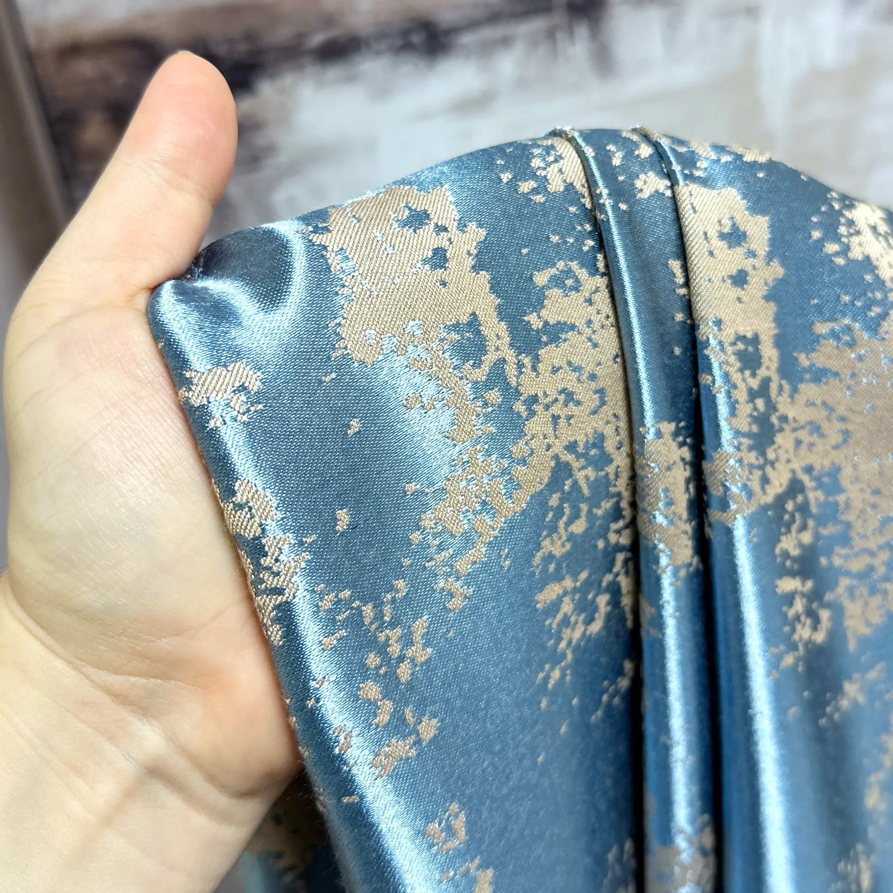 Curtains Modern Blue Gold Patterned