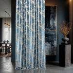 Curtains Modern Blue Gold Patterned