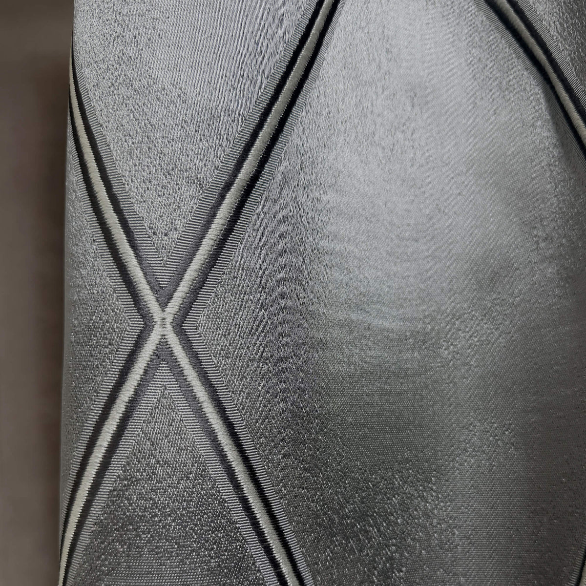 Luxury Grey Geometric Textured Diamond Curtains, Elegant Living Room Window Treatments