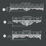 sizes of Openwork Laser Cut Lambrequin for Curtains Decor