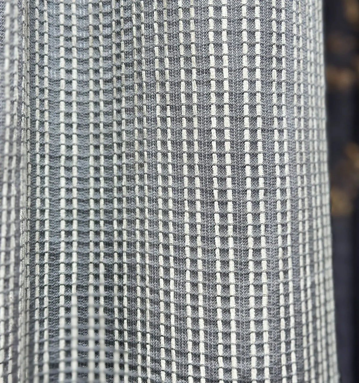 Elegant Gray Striped Jacquard Drapery - Modern Curtains for Living Room Ambiance