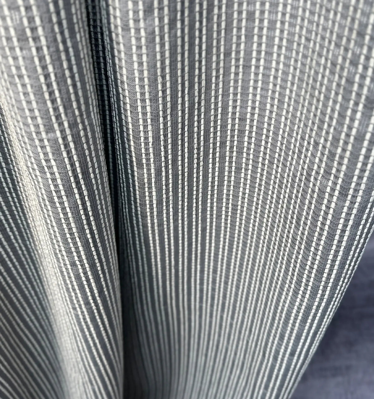 Elegant Gray Striped Jacquard Drapery - Modern Curtains for Living Room Ambiance
