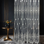 Luxury Off-White Sheer Lace Curtains with Embroidery