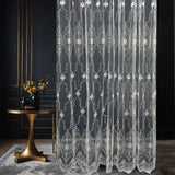 Luxury Off-White Sheer Lace Curtains with Embroidery