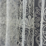 Luxury Off-White Sheer Lace Curtains with Embroidery