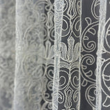Luxury Off-White Sheer Lace Curtains with Embroidery