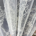 Luxury Off-White Sheer Lace Curtains with Embroidery