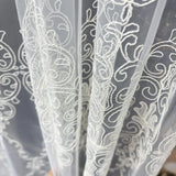 Luxury Off-White Sheer Lace Curtains with Embroidery