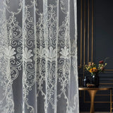 Luxury Off-White Sheer Lace Curtains with Embroidery