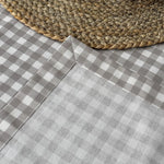 Waterproof Linen Checkered Tablecloth, Beige Gray Plaid