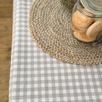 Waterproof Linen Checkered Tablecloth, Beige Gray Plaid