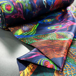 fabric for Curtains Tropical Patterned blackout bue