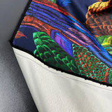 fabric for Curtains Tropical Patterned blackout bue