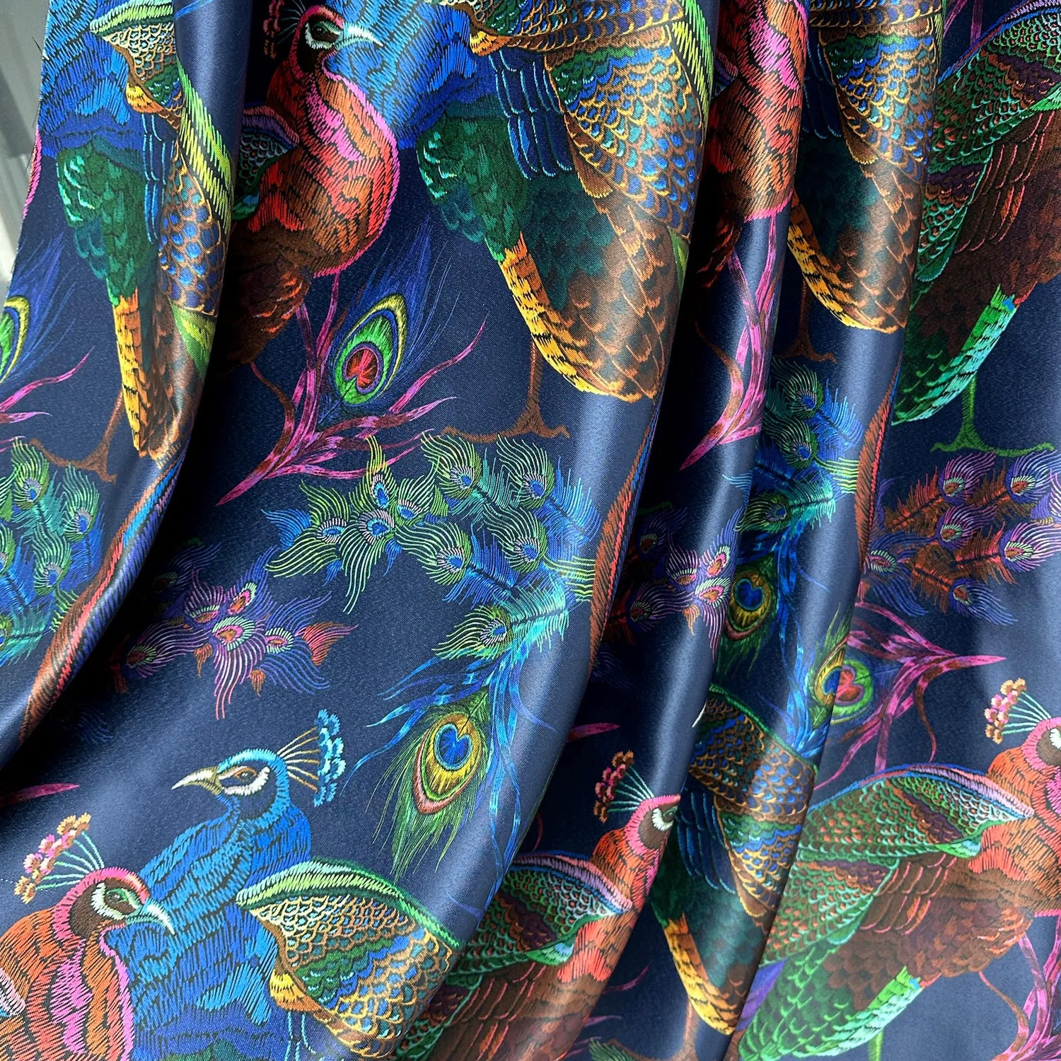 Curtains Tropical Patterned blackout bue