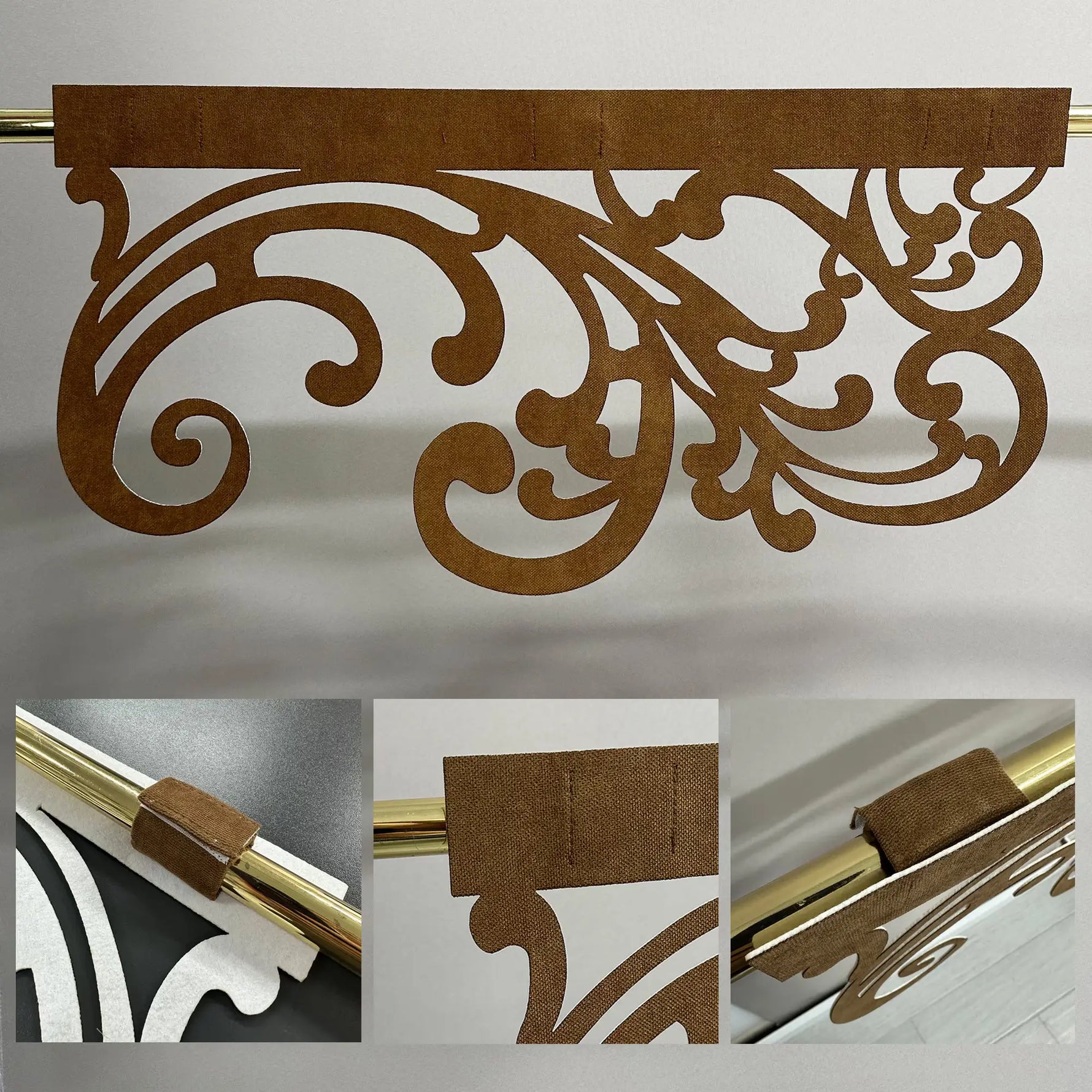 Hard Lace Window Curtains Decor,  Custom Original Curl Pelmet in Bohemian Style