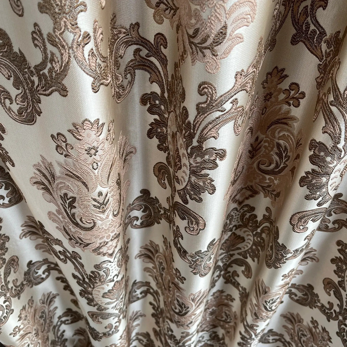 Elegant Toscana Damask Drapery - Custom Luxury Curtains for Living Room