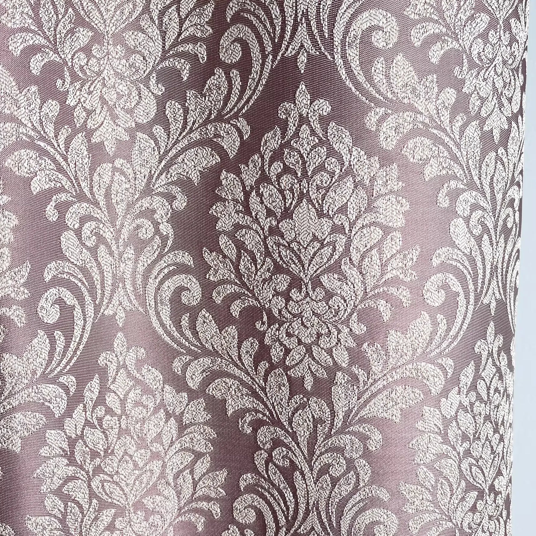 fabric for Curtains Jacquard Damask in Luxury Bohemian Style with Powder Pink Crown Pattern