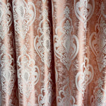 Jacquard Draping with Damask Crown Pattern, Custom, Pastel Peach