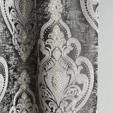 Jacquard Draping with Damask Crown Pattern, Custom, Gray