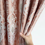 Jacquard Draping with Damask Crown Pattern, Custom, Pastel Peach