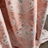 Jacquard Draping with Damask Crown Pattern, Custom, Pastel Peach