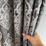 Jacquard Draping with Damask Crown Pattern, Custom, Gray