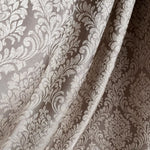 Jacquard Damask Curtains in Luxury Bohemian Style with Taupe Beige Crown Pattern